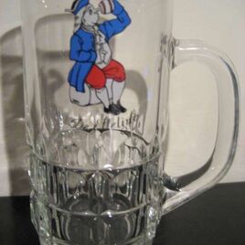 Bierglas met oor (+gouden randje)