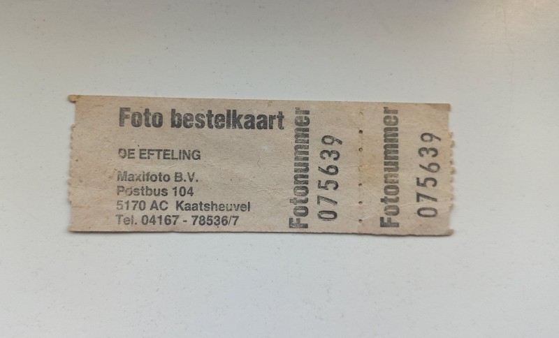 Fotobestelkaart jaren 80