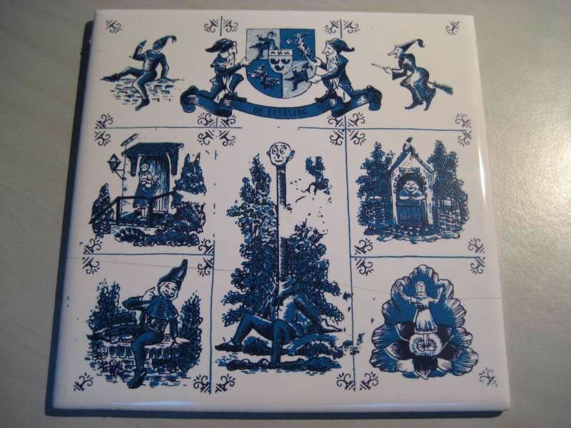 Efteling tegel (blauw-wit)