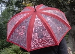 Magische paraplu volwassen (rood)